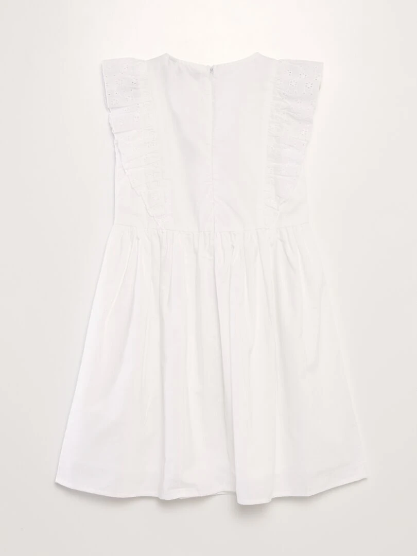 Robe volantée à broderies   blanc