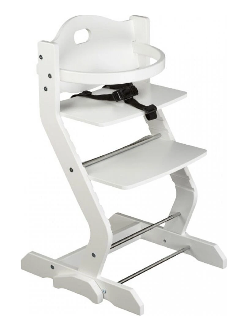 Chaise Haute Pour Enfant En Hêtre Massif Blanc   Blanc