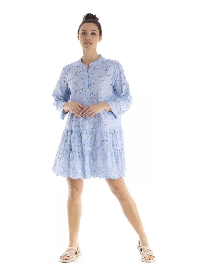 Robe mao RAISSA   Gérard Pasquier   Bleu ciel