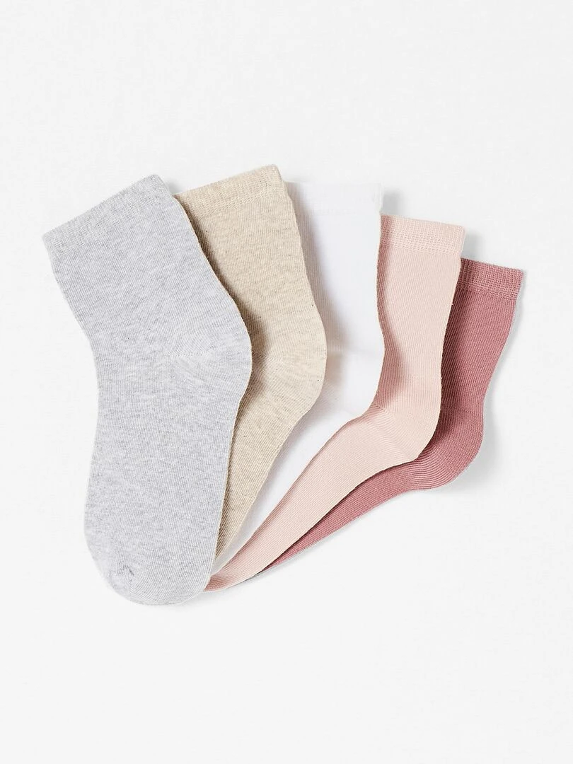 Lot de 5 paires de socquettes unies Damart Multicolore
