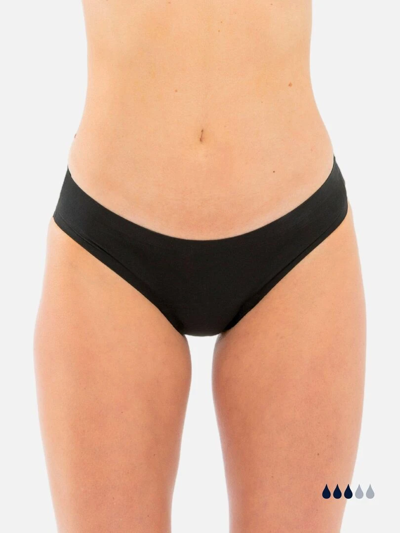 Bas de Maillot de bain Menstruel sans couture Flux moyen Nina Noir