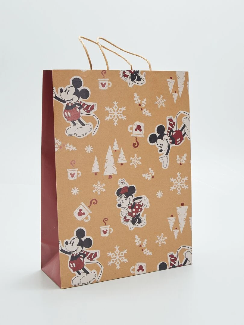 Sac cadeau 'Mickey & Minnie' Marron