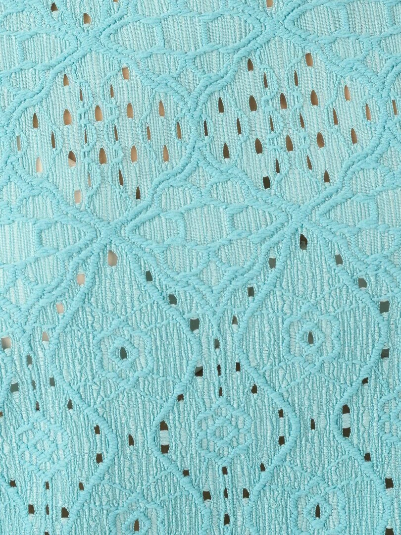 Tee shirt en maille ajourée effet dentelle   Damart   Bleu