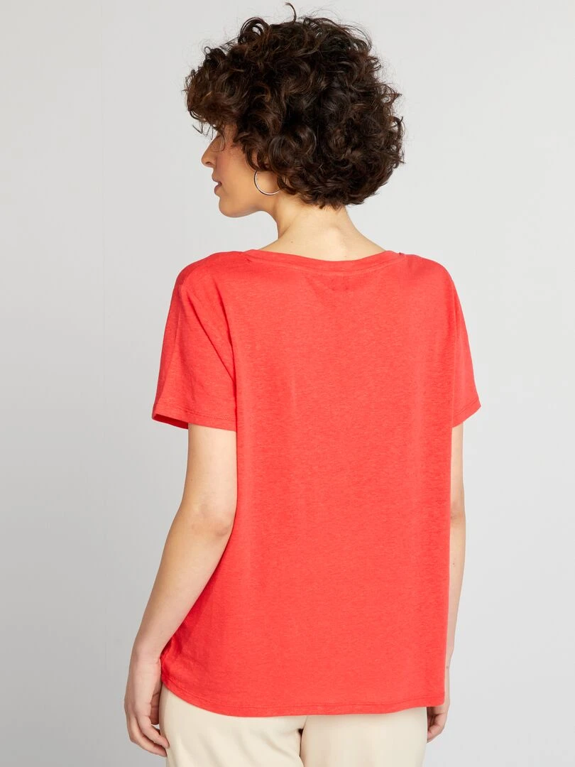 T shirt basique manches courtes   rouge