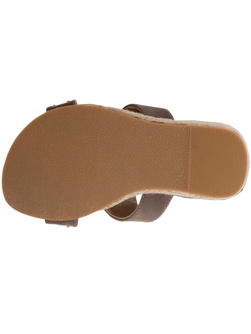 Isotoner Mules Femme Cloutées Talon Taupe   Marron