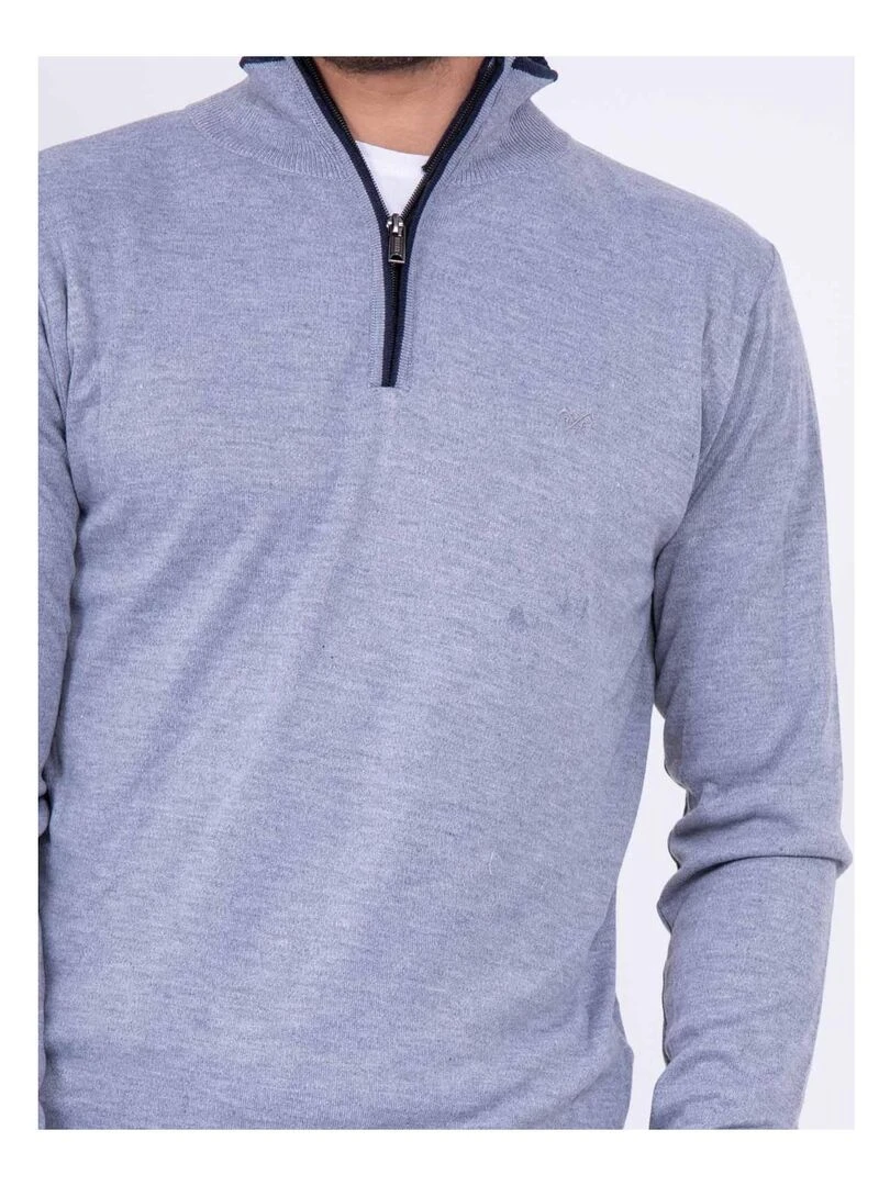 Pull col montant zippé LAOPAUL   Gris