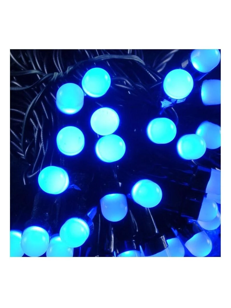 Guirlande extérieure 20m 200 leds bleues 8 fonctions animées   Noir Noir