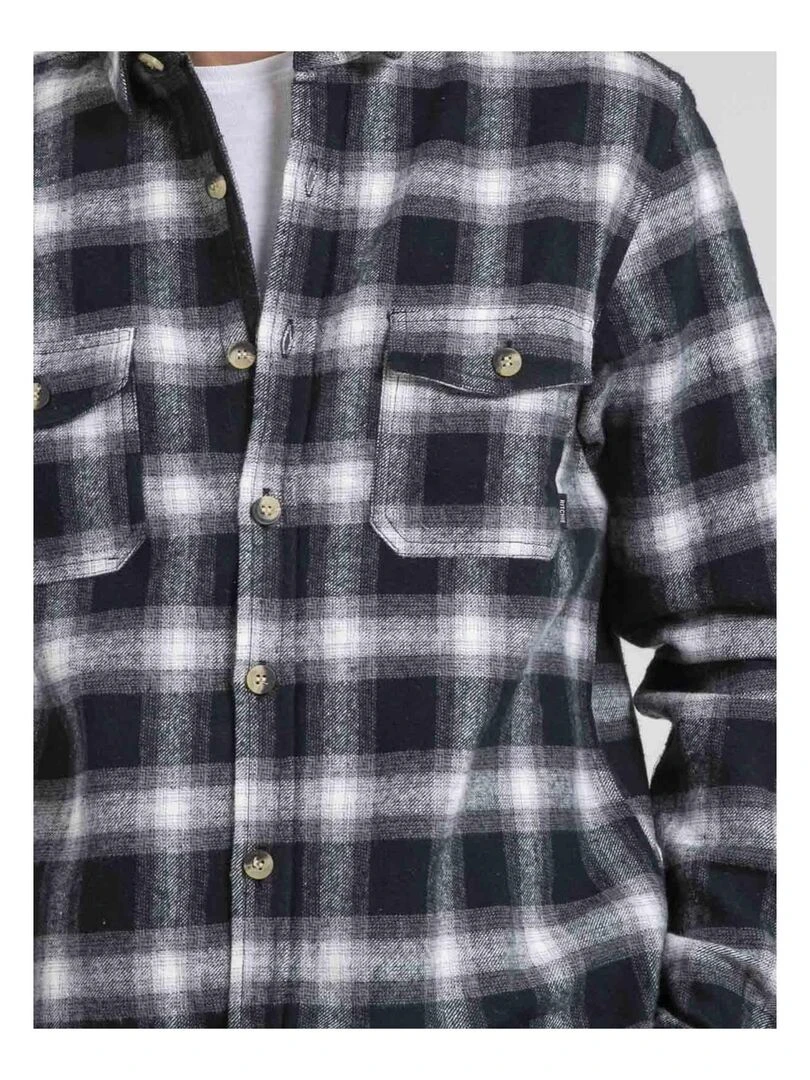 Chemise manches longues carreaux pur coton TARIPARC   Noir