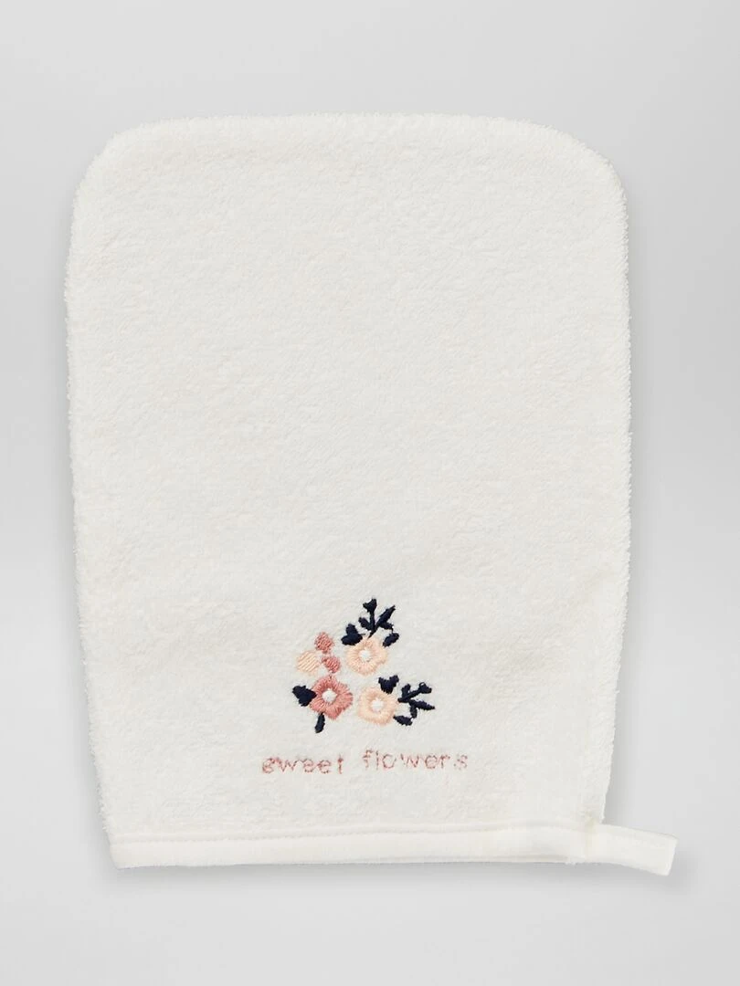 Cape de bain + gant de toilette   2 pièces   Blanc