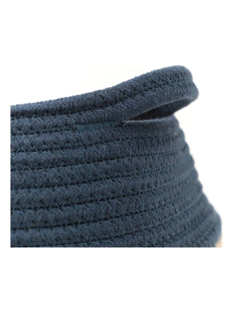 Panier rond tressé 'LA FACTORY' 'TODAY' Bleu