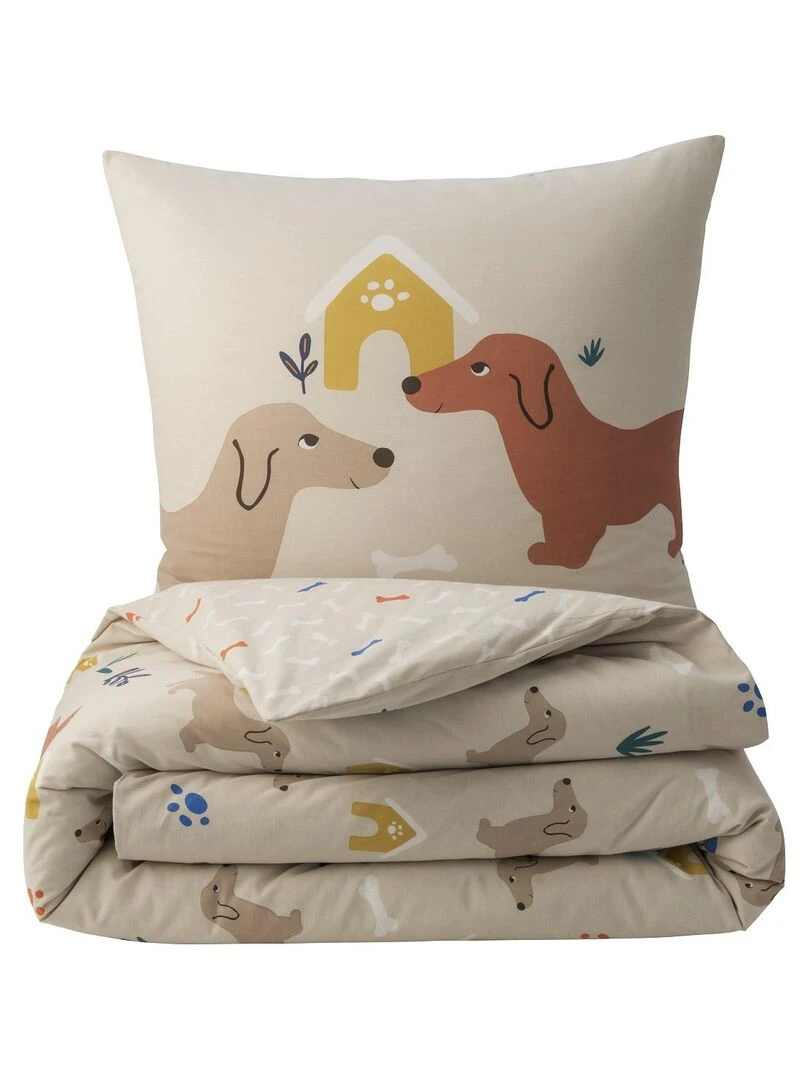 Future Home   Parure de lit enfant en coton 57 fils imprimé   Blanc