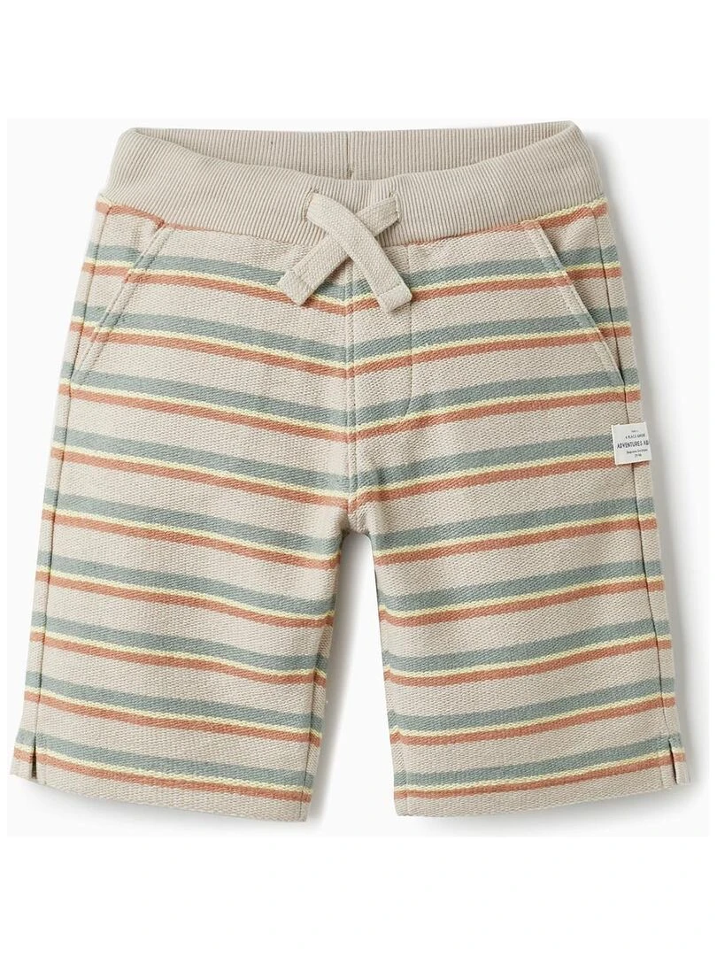 Shorts en maille de coton pour garçon SICILIAN DAYS Gris clair