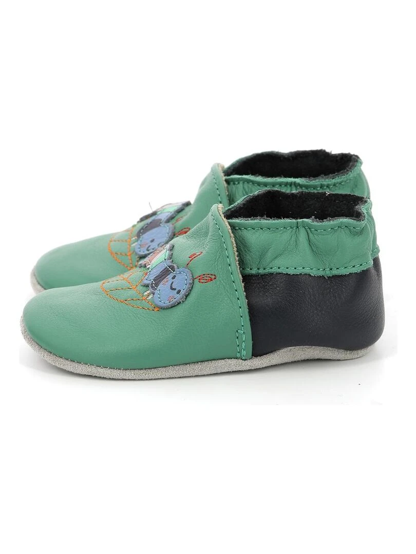 Chaussons Cuir Krunchy   Vert