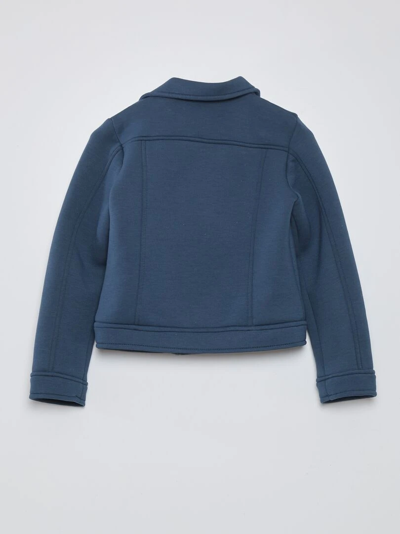Veste en maille avec ouverture zippée asymétrique   Bleu