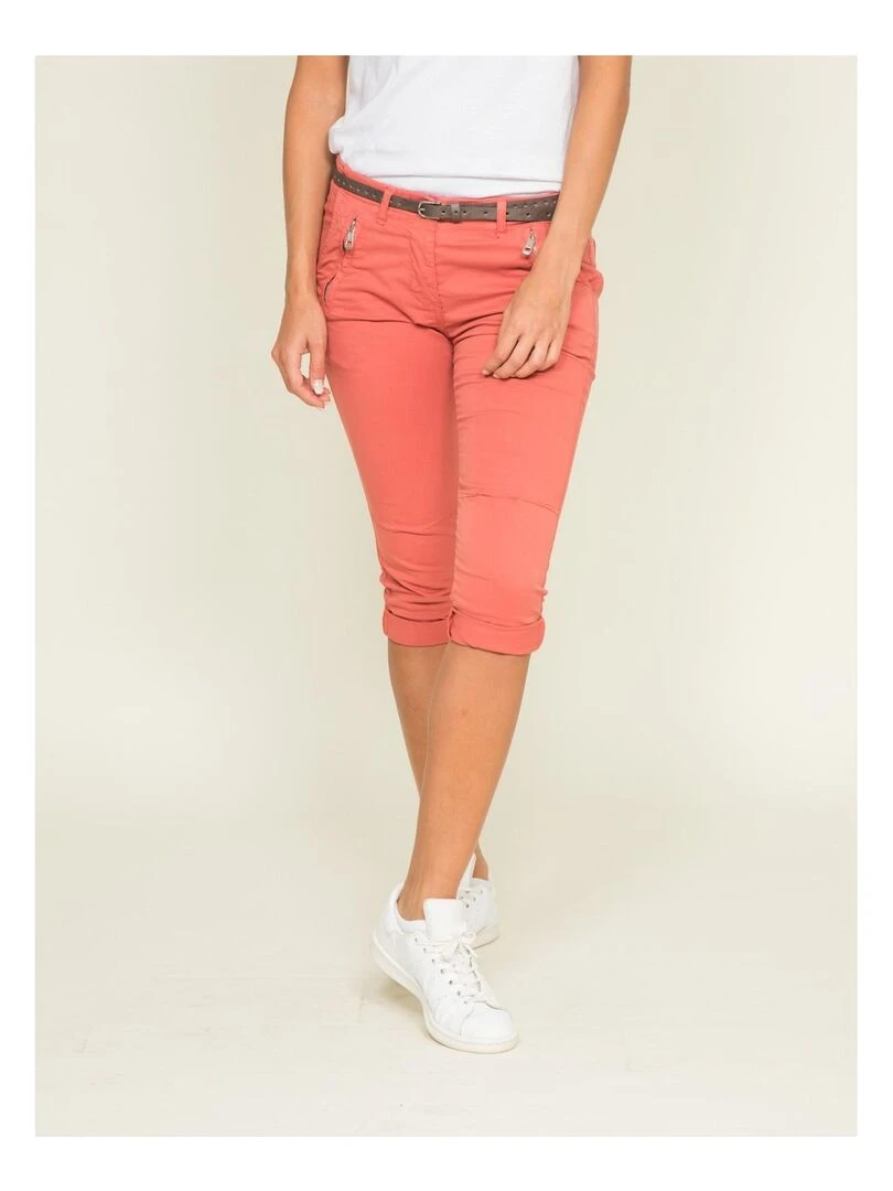 Pantacourt chino XELENA Orange corail