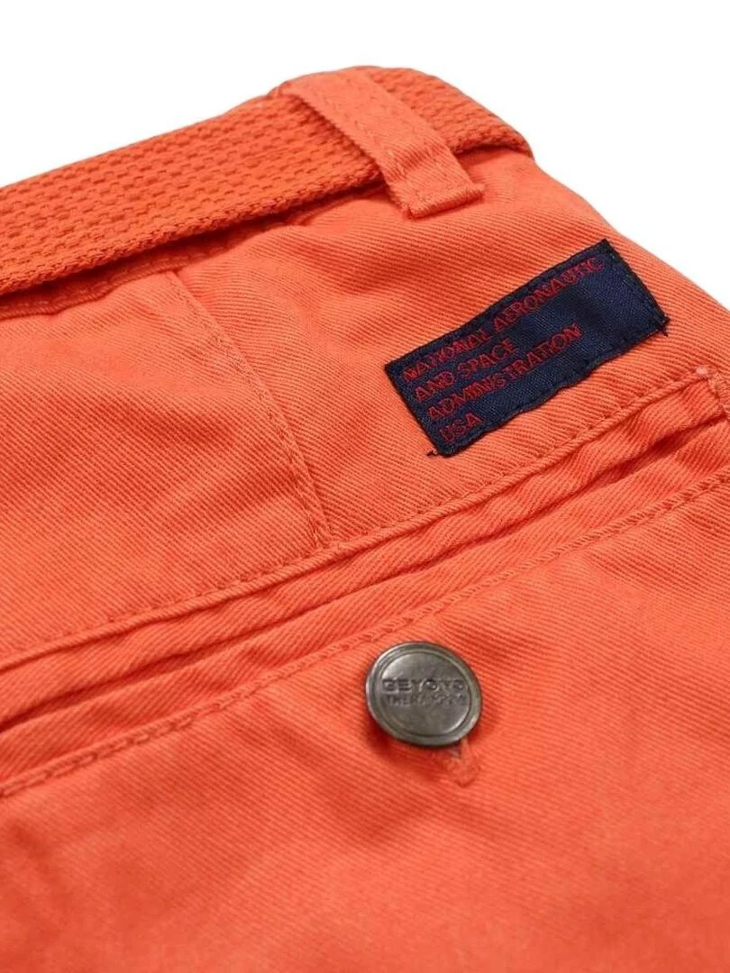 Nasa   Bermuda garçon imprimé logo en coton   Orange