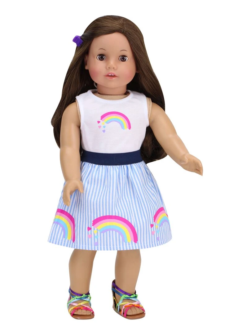 Sophia's 18" Poupee Rainbow Stripe Jirt & Tank White N/A