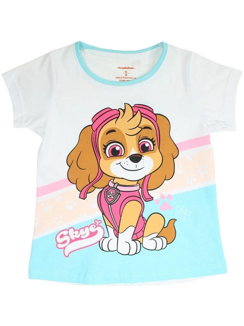 Paw Patrol Ensemble T shirt short fille Imprimé La Pat' Patrouille Bleu