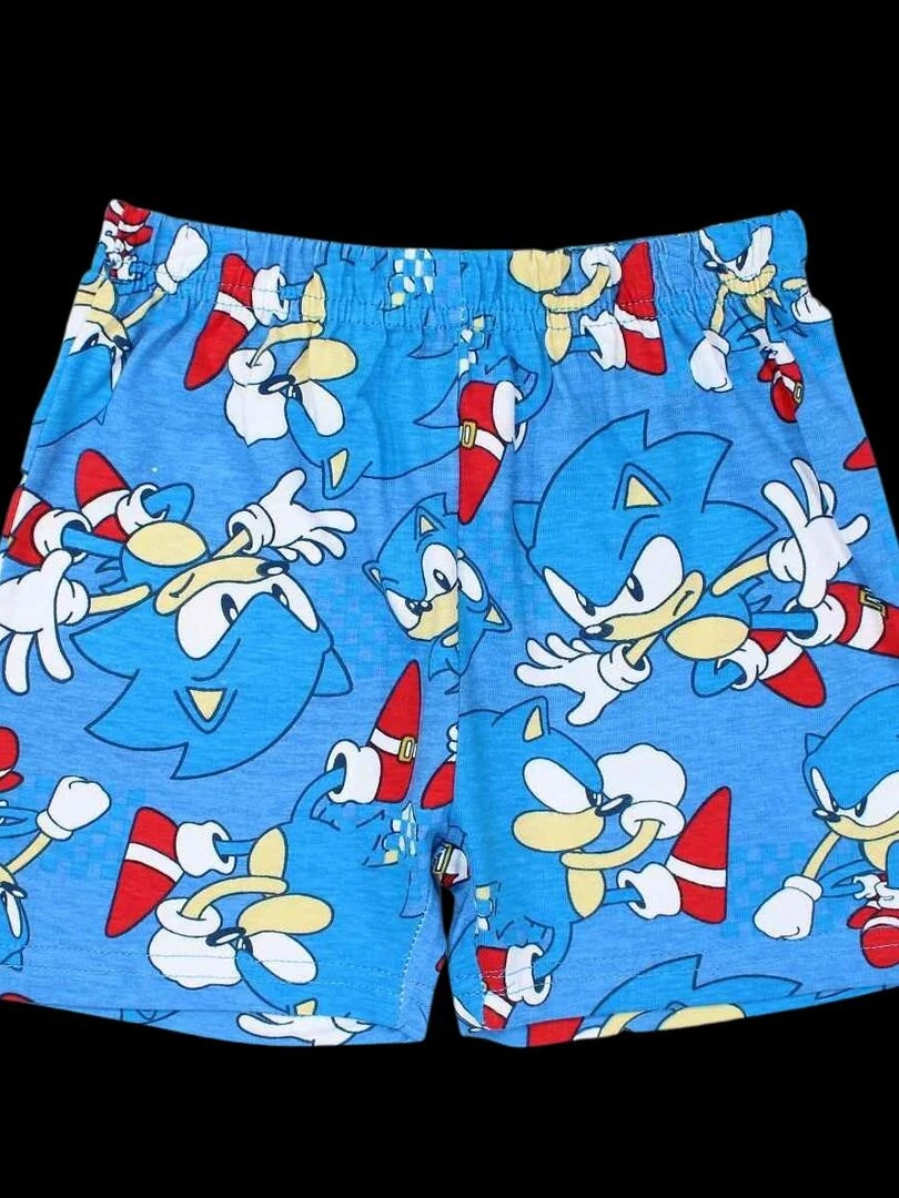 Sonic   Ensemble T shirt short garçon Imprimé Sonic   Bleu