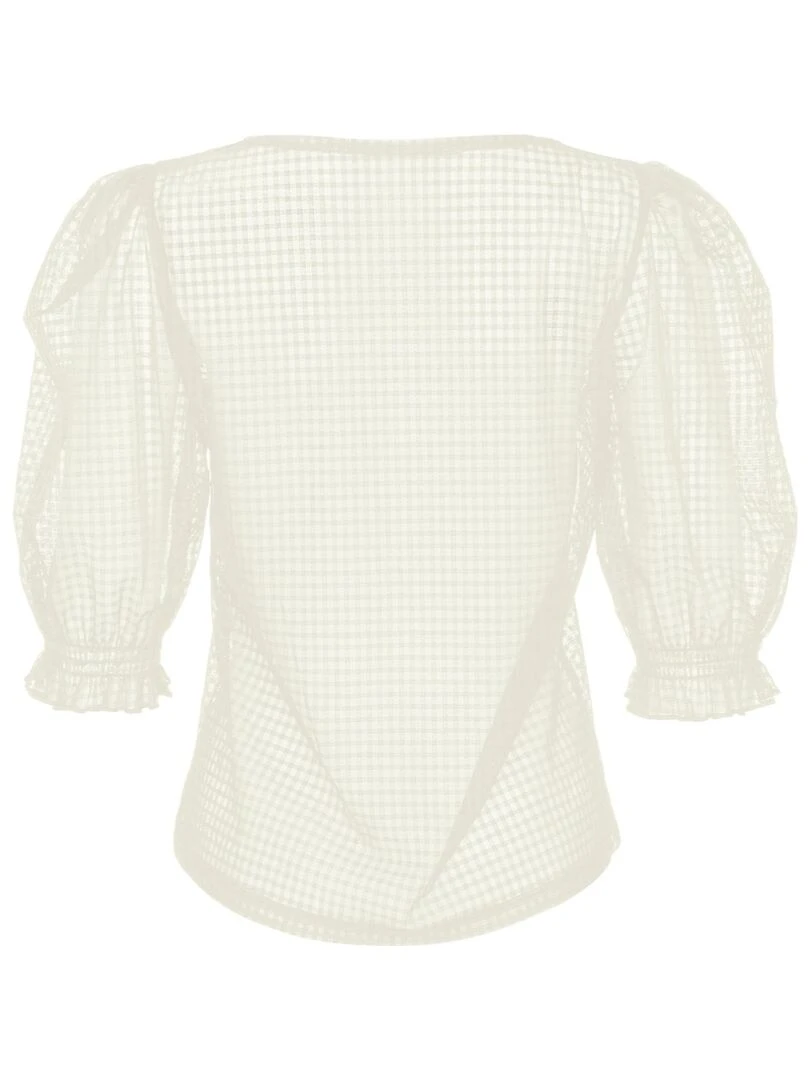 Top transparent manches trois quarts Limitless   Ecru