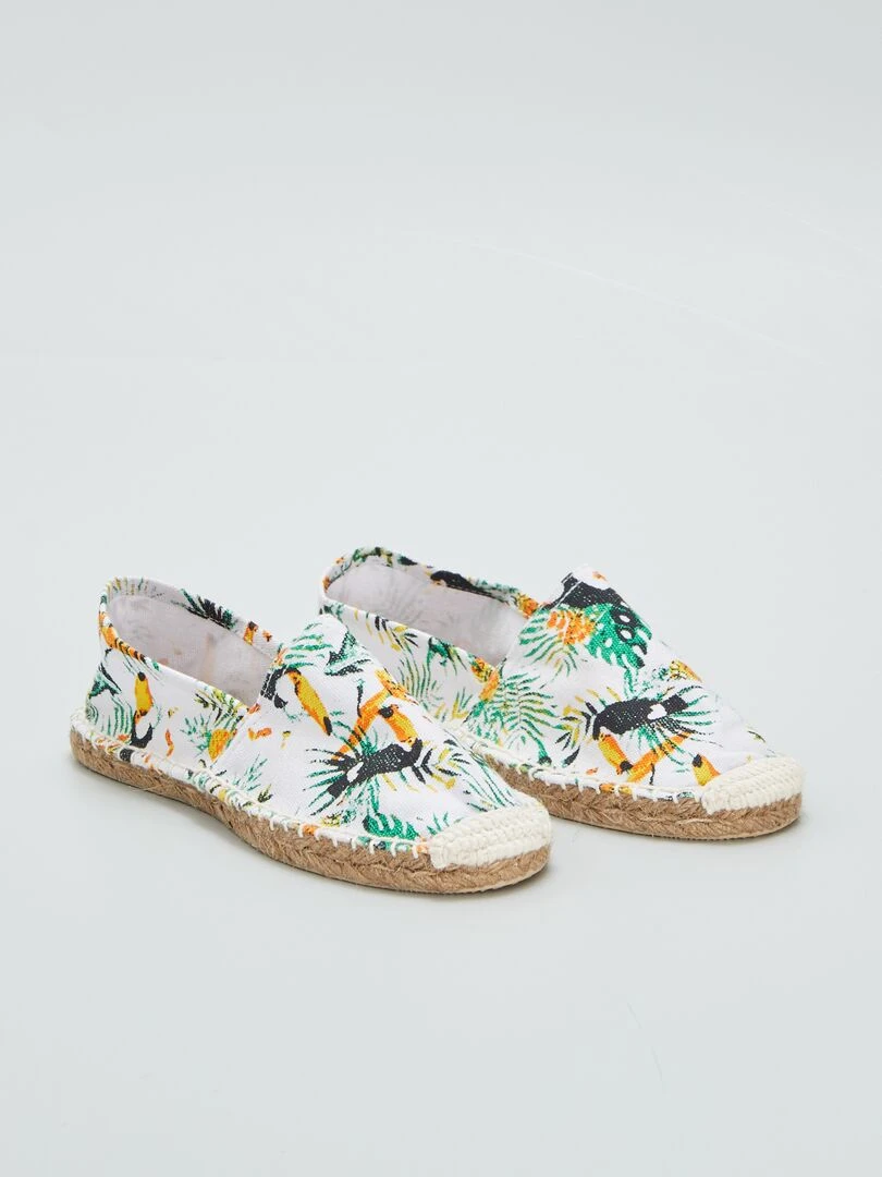 Espadrilles tropical Blanc/vert