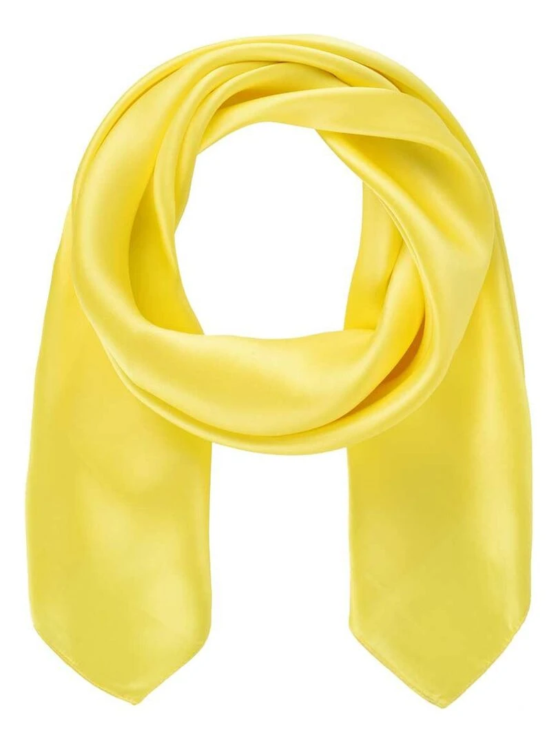 Carré de soie Premium Uni Jaune