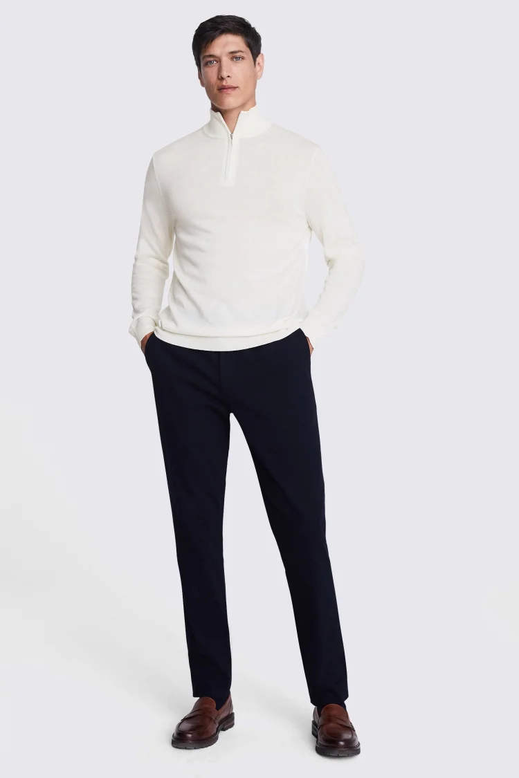 Navy Merino Crew Neck Jumper   Buy Online at Moss
