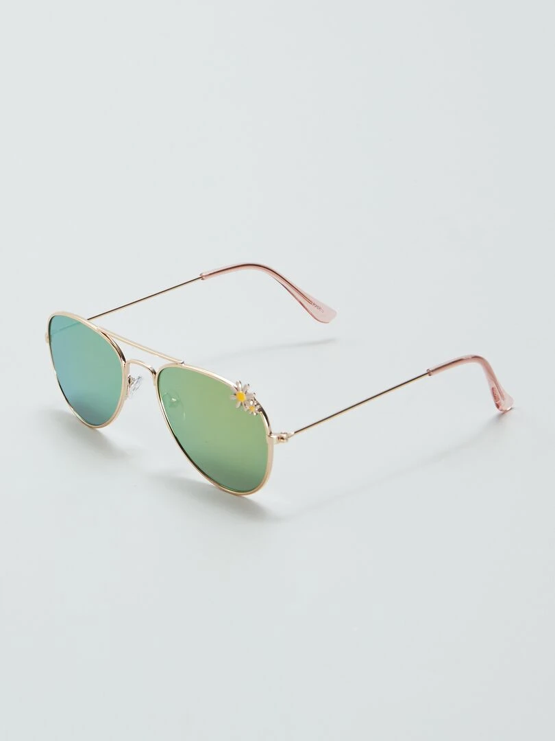 Lunettes de soleil aviateur Rose gold