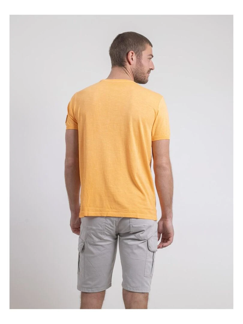 T shirt col rond pur coton NERIGOTE   Orange