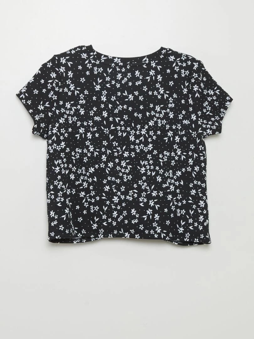 Ensemble t shirt + pantalon imprimé   2 pièces   Noir