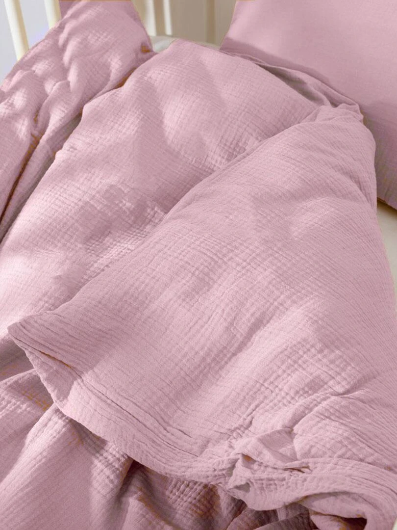 Housse de Couette en Coton Bio Rose   Rose