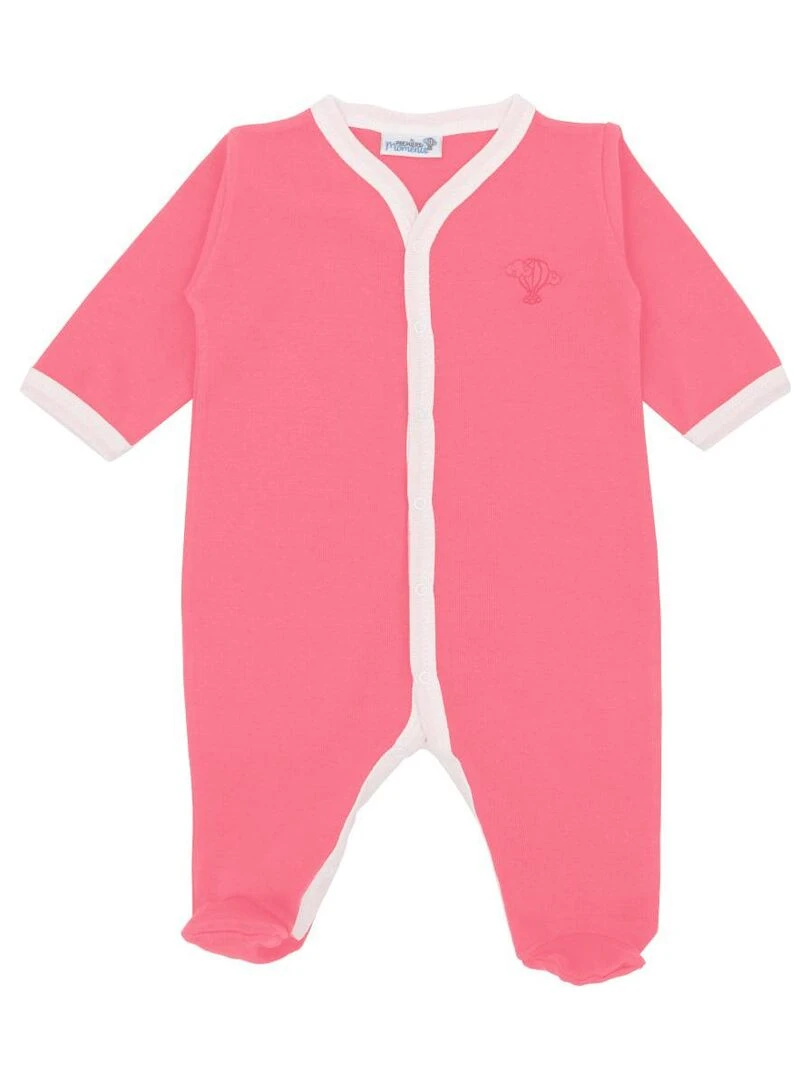 Pyjama été léger   100% coton biologique   1 à 6 mois   Rouge