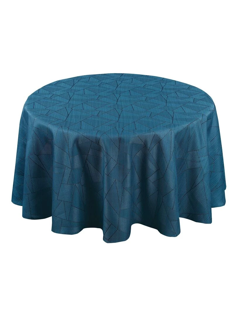 Nappe ronde outdoor aux motifs graphiques Bleu canard