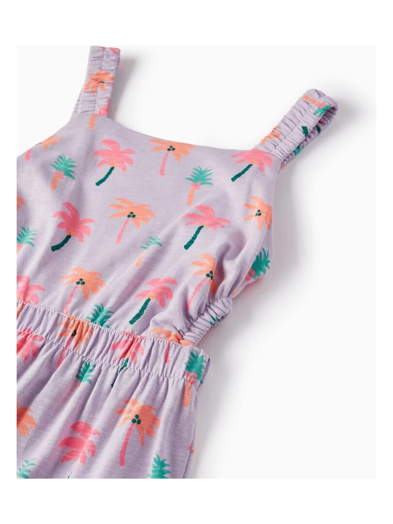 Robe Imprimée En Coton Pour Fille 'Tropical' manches courtes EXPLORING AUSTRALIA   Mauve