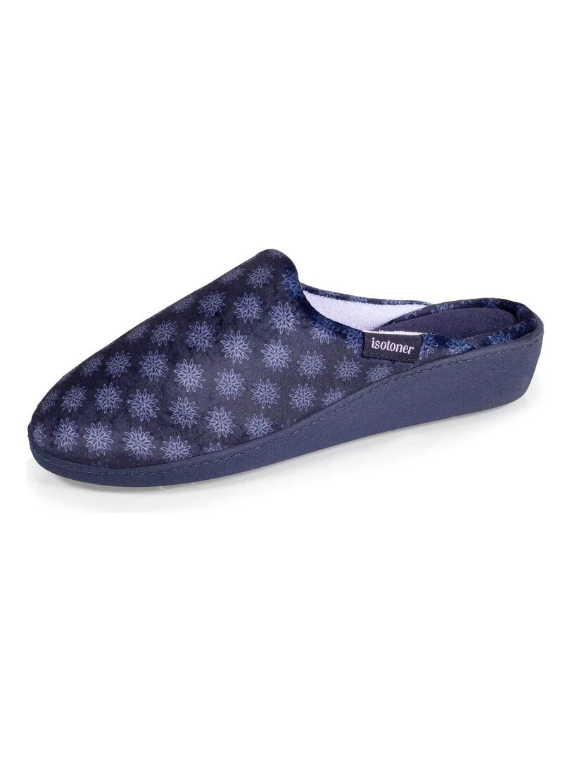 Chaussons mules talon Femme Marine Bleu marine