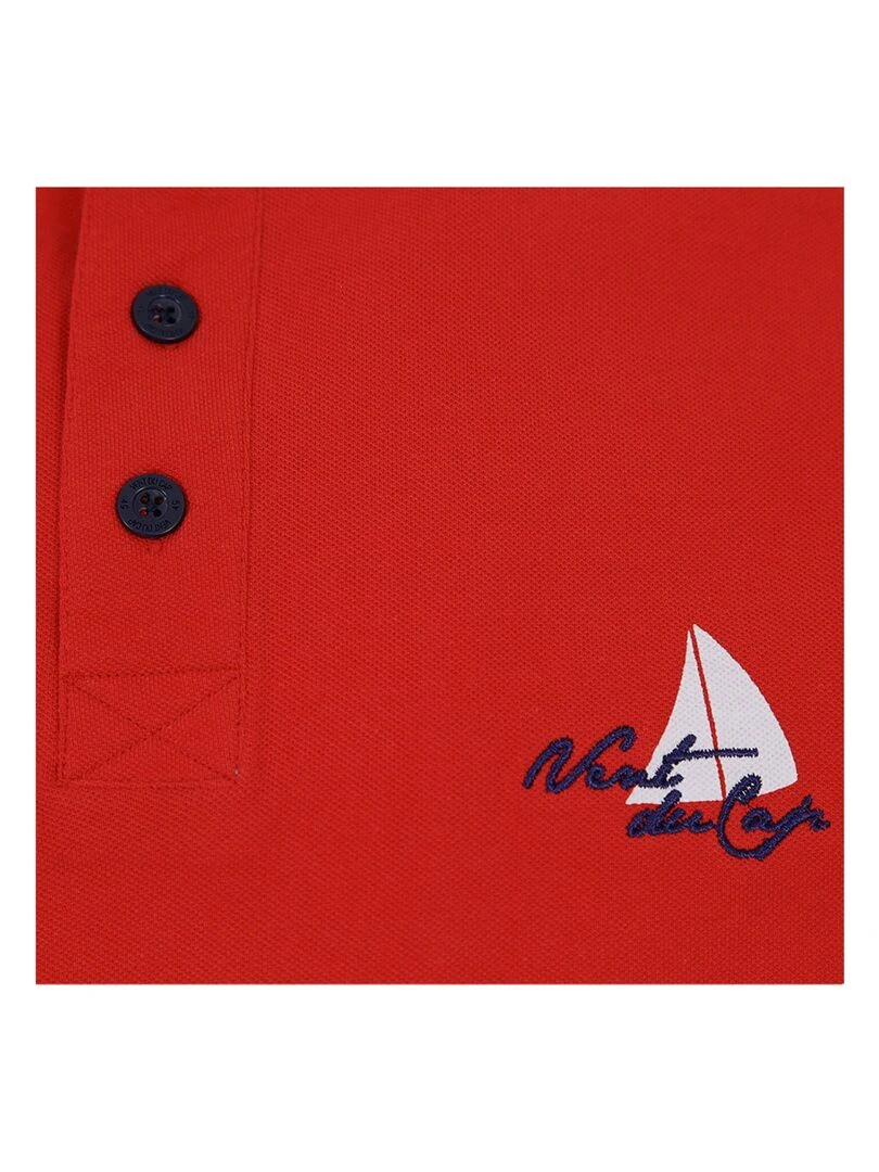 Polo manches courtes homme CARMAND   VENT DU CAP   Rouge