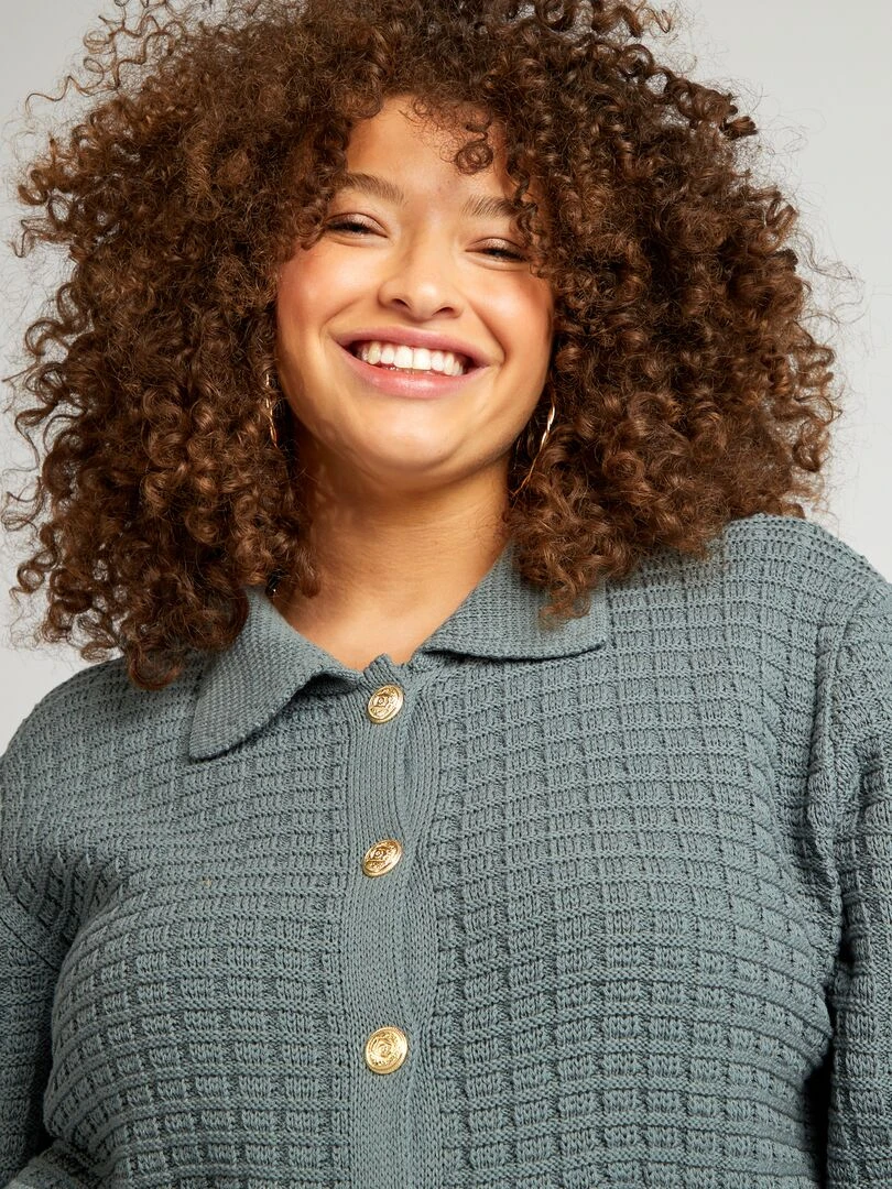 Gilet col polo   Bleu