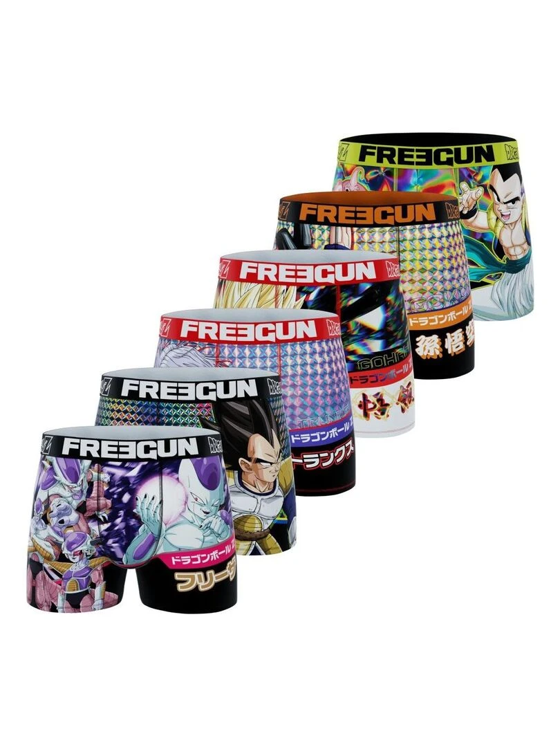 Lot de 6 boxers homme Dragon Ball Z Freegun Noir