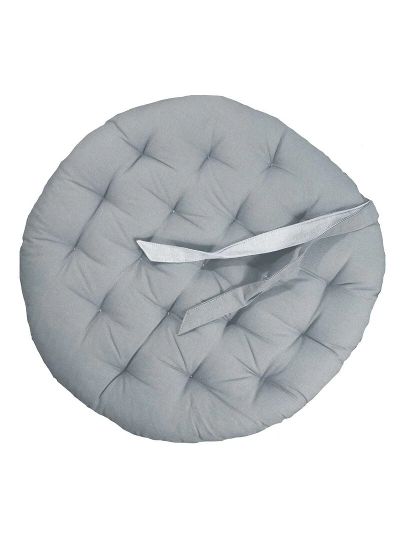 Galette de chaise ronde matelassée VALAYANS Gris clair