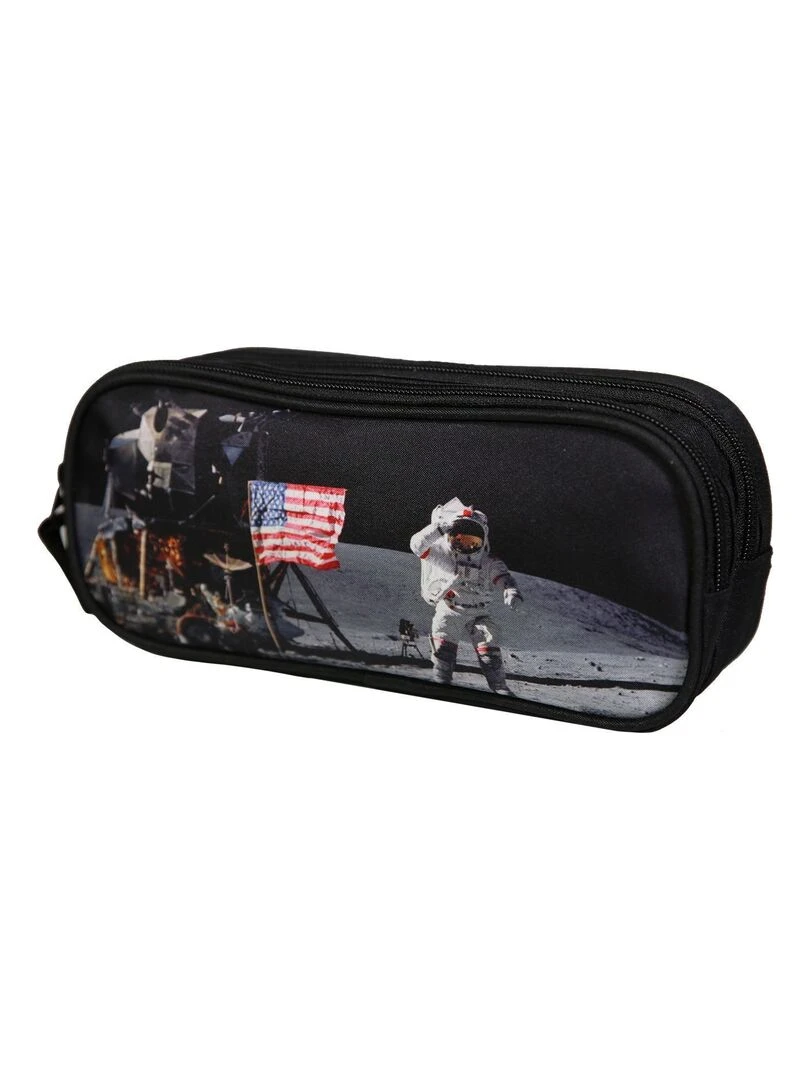 Trousse scolaire 2 compartiments Nasa Astronaute Noire Bagtrotter Noir