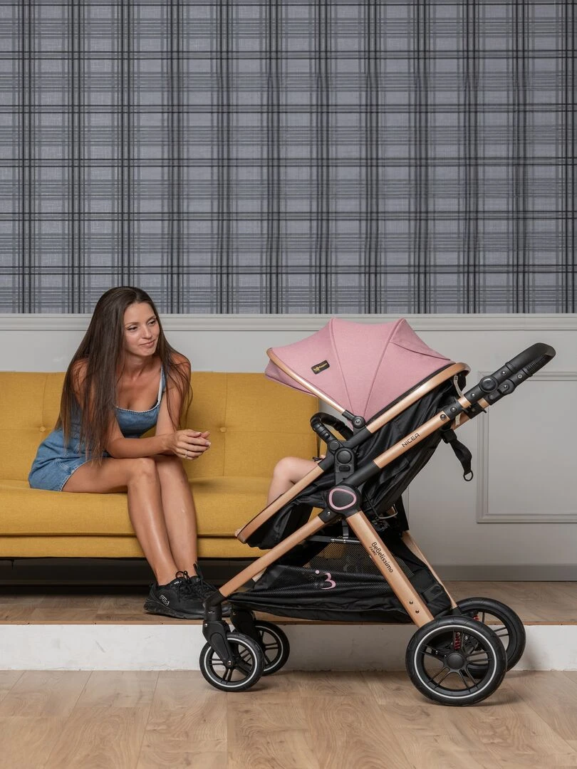 Bebelissimo   Poussette transformable   combinée   convertible   2 en 1  0 22kg   Nicea   gris   Gris