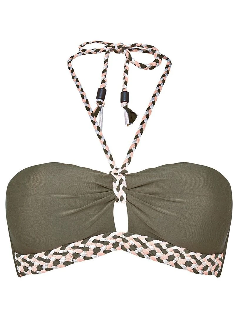 Haut de maillot bandeau PALMIER Brigitte Bardot Bain Vert