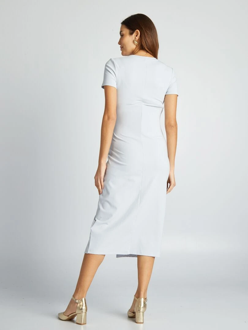 Robe longue grossesse stretch   Bleu gris