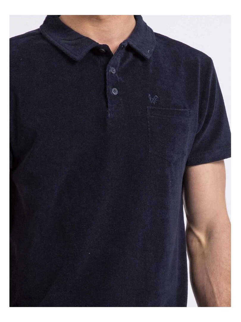 Polo manches courtes éponge PIBARK   Bleu marine