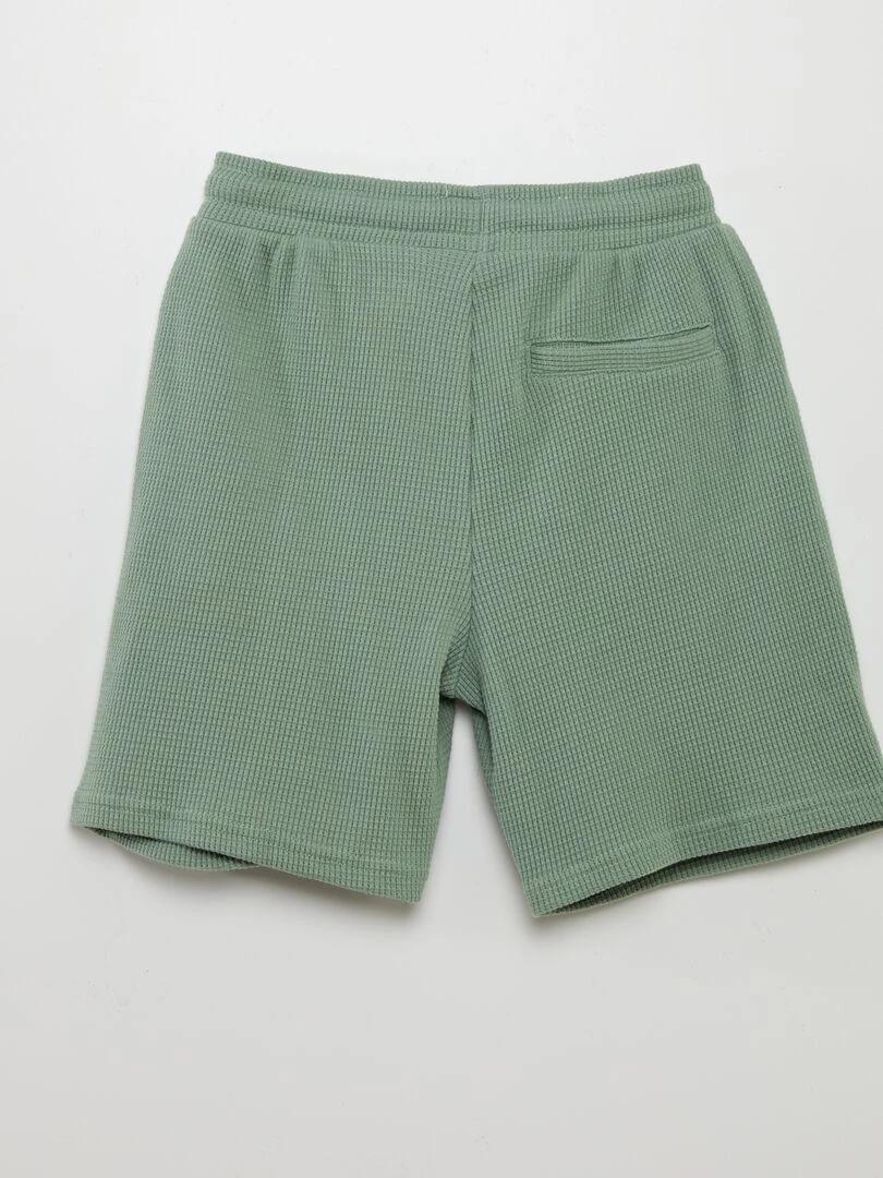 Short en nid d'abeilles Vert