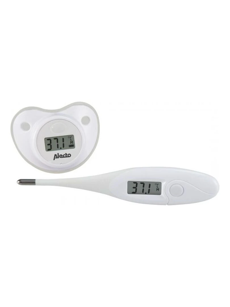 Set thermomètre + thermomètre sucette digitale Alecto Blanc