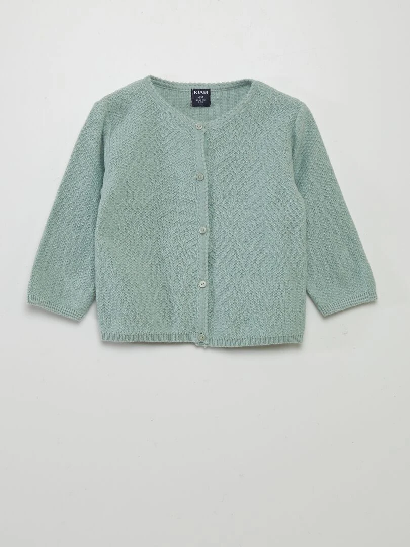 Gilet en maille fantaisie Vert