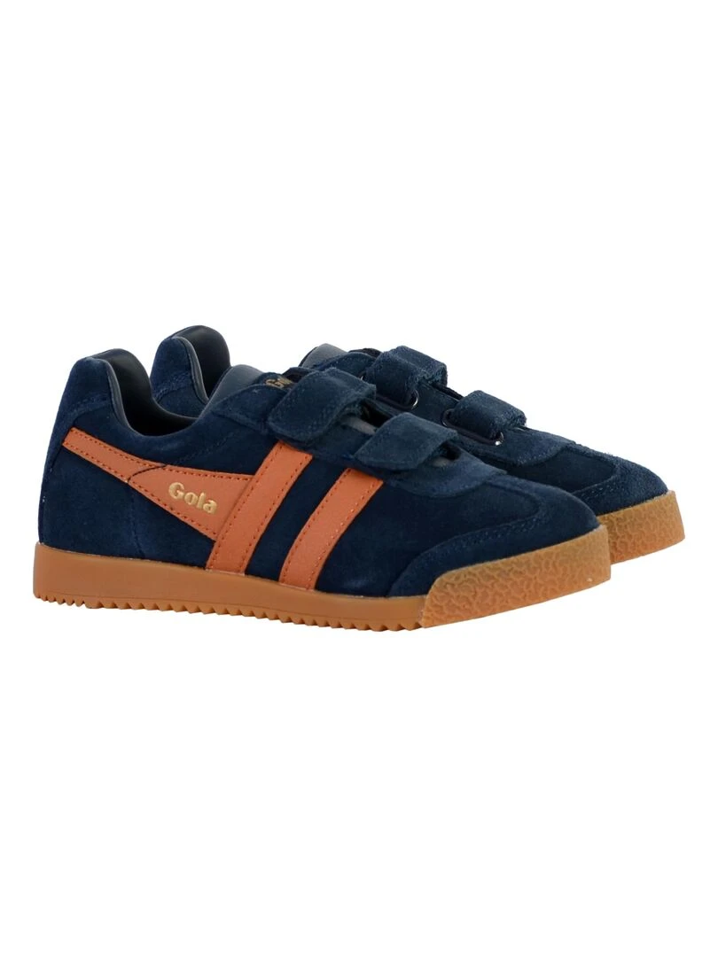 Basket Cuir Enfant Gola Barrier Strap   Bleu