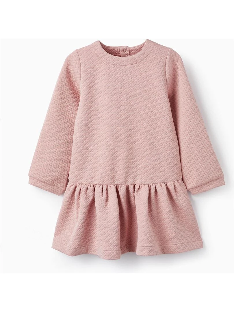 Robe en maille interlock à manches longues pour fille manches longues SWEET FROSTY DREAMS Rose