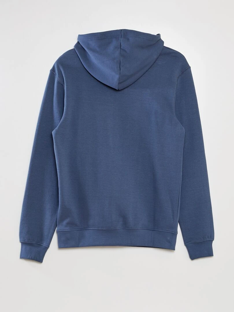 Sweat à capuche en maille piquée Bleu